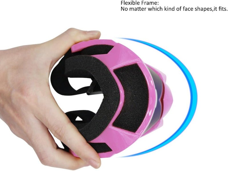 4-FQ Pink Motorcycle Goggles - Windproof, Dustproof, Anti-Scratch, Protective Powersport Goggles for Motocross, Dirt Bike, ATV, Offroad, Skiing - Image 2